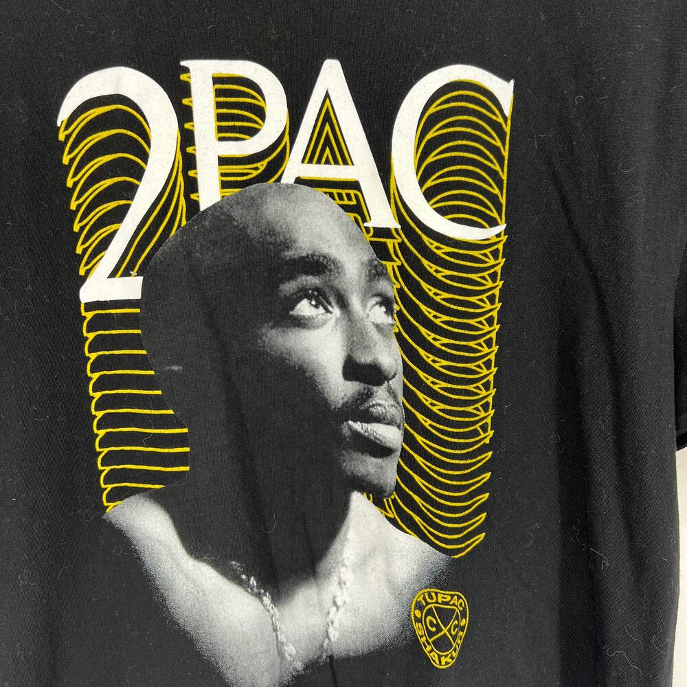 Vintage 90s Tupac 2PAC Shakur Cross Colours Embroidered Graphic T Shirt Size S